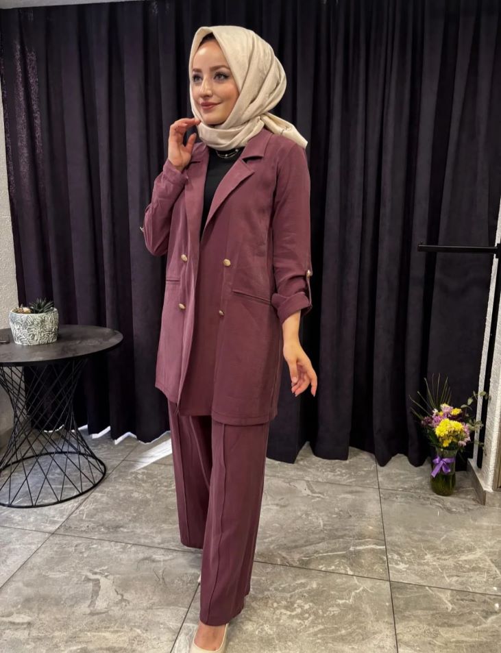 Noshe ceketli cupra ikili takım