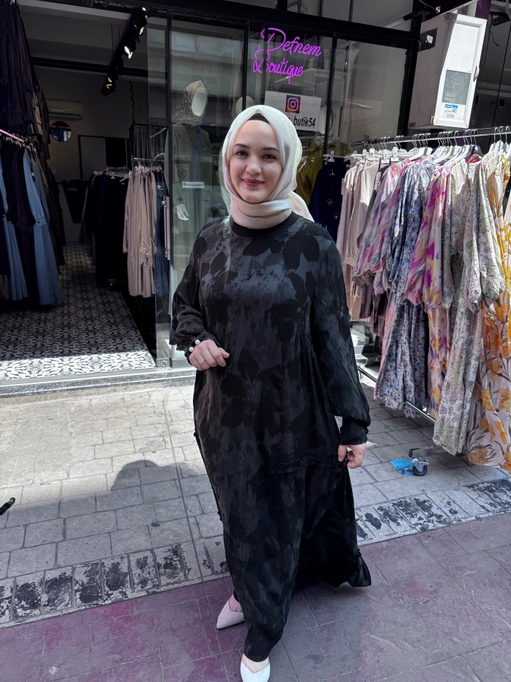 Lissmore desenli cupra elbise