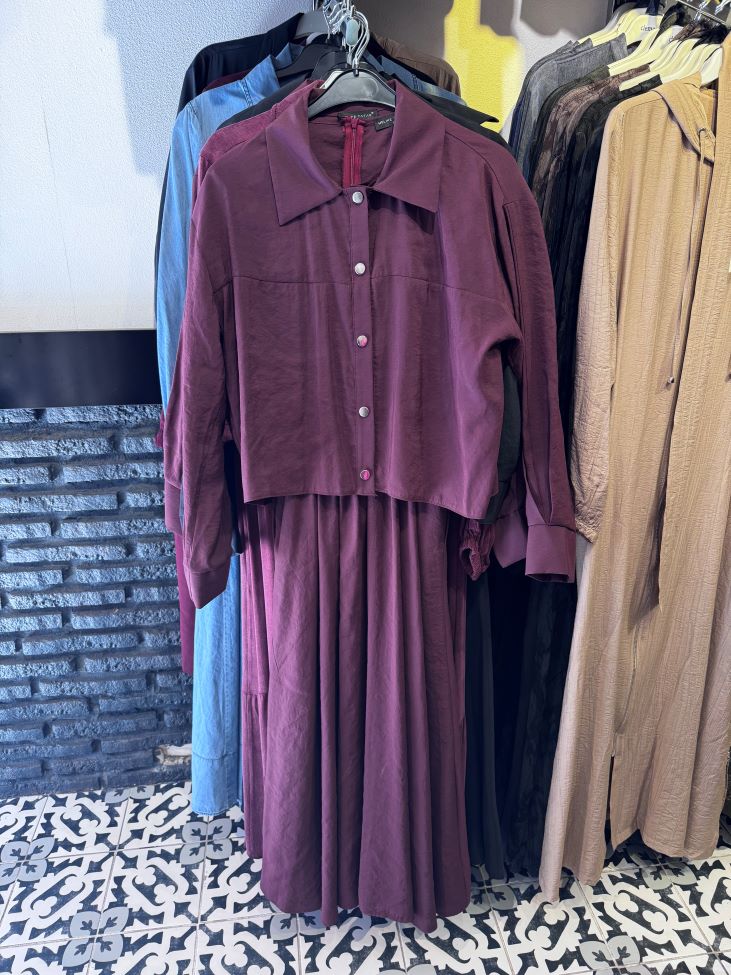 Cupra ceketli ikili elbise