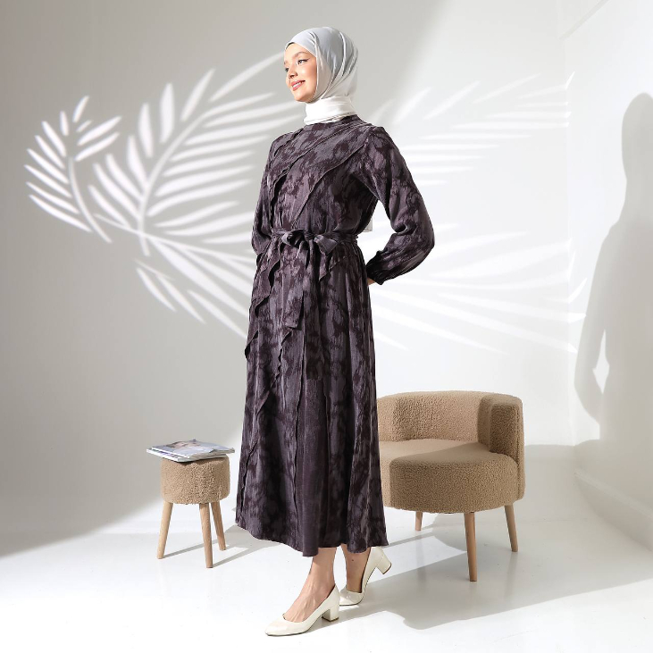 5417 ipek cupra elbise desenli