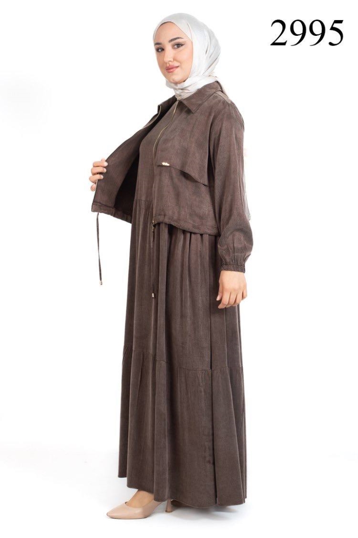 BAMBU İPEK CUPRA KROPLU  ELBİSELİ TAKIM