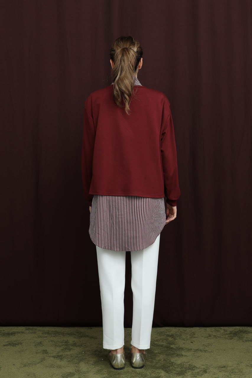 PUANE ÇİZGİ DETAYLI TUNİK