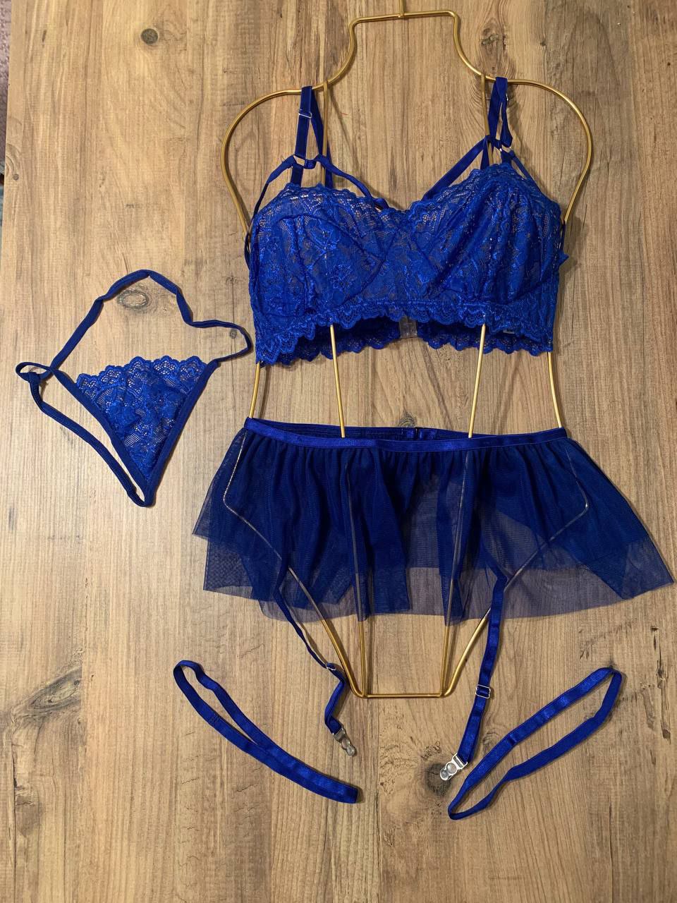 SAKS MAVİ ETEKLİ TAKIM