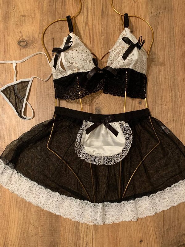 DANTEL SİYAH HİZMETÇİ TAKIM 